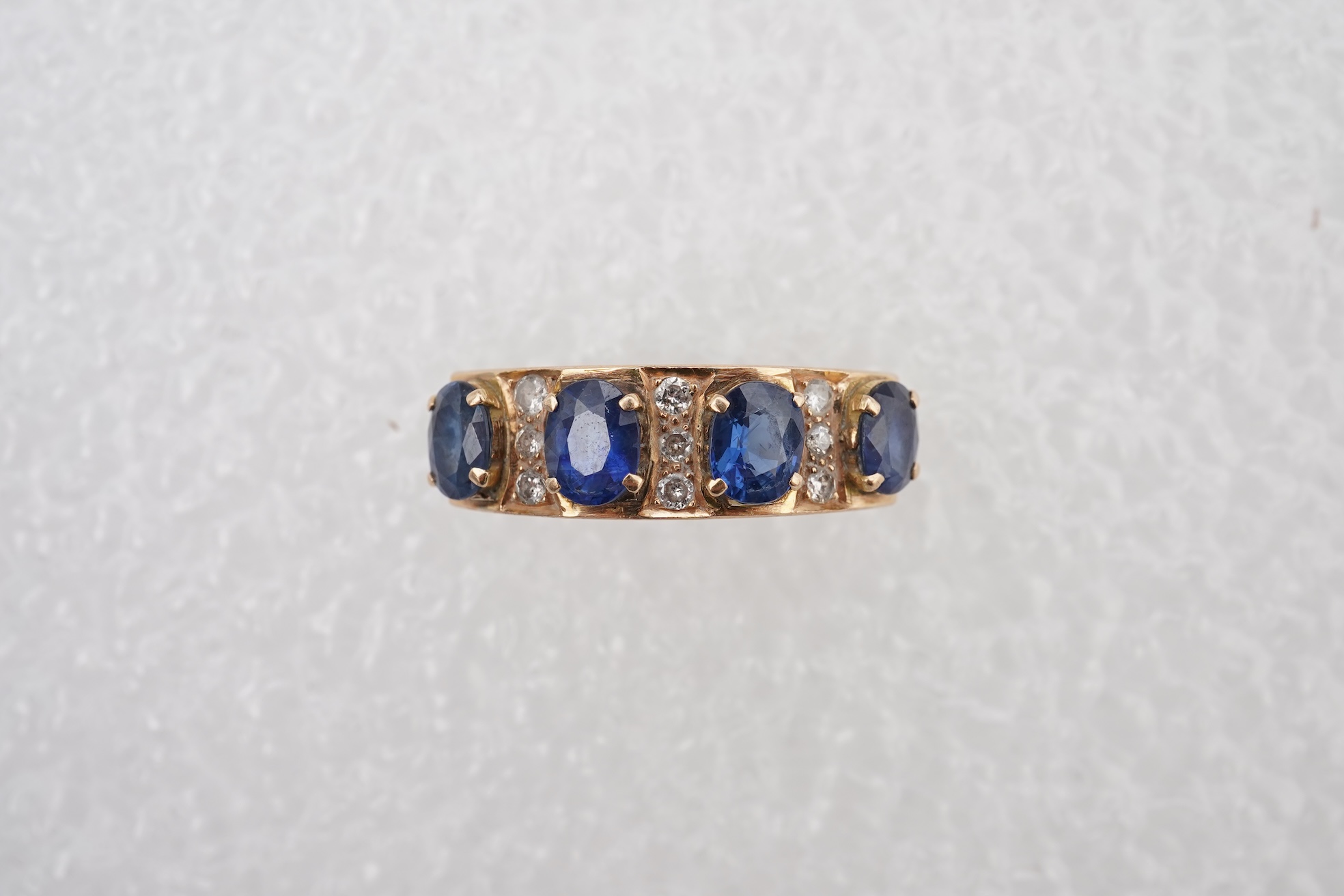 A sapphire and diamond ring